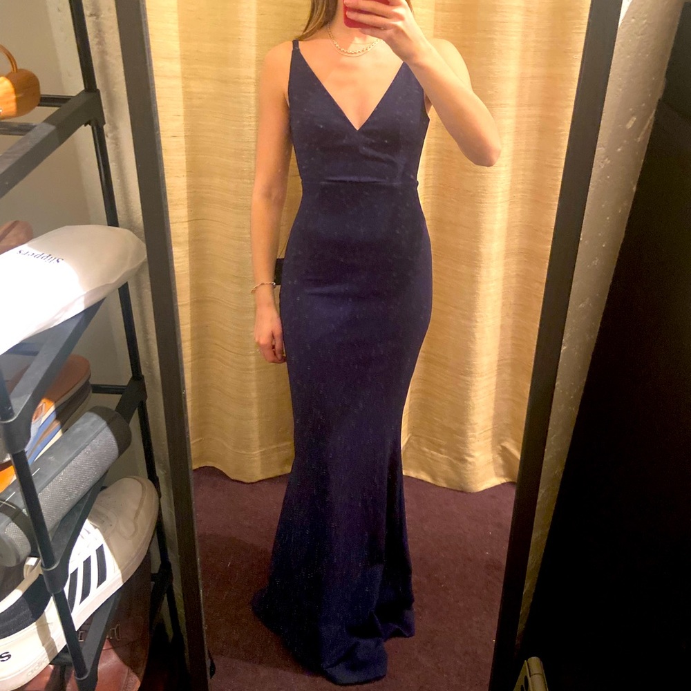 Lulu’s Melora Navy Blue Sleeveless Maxi Dress Size XS
